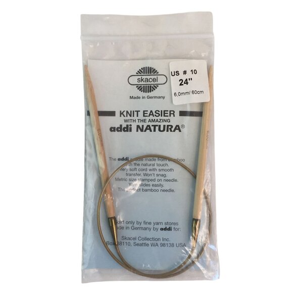 Skacel addi Natura Bamboo 24" Circular Knitting Needles US 10/6.0mm Germany - Picture 1 of 3